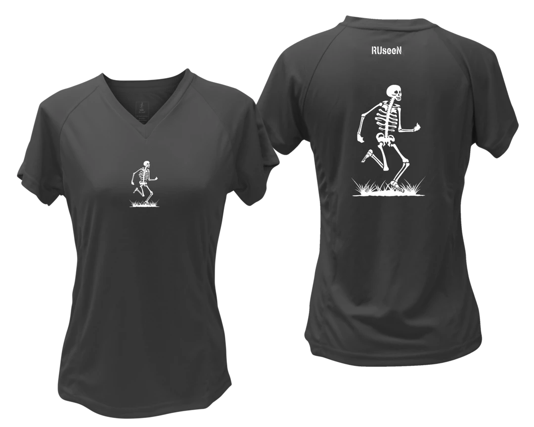 RUseeN Reflective Apparel Women's Short Sleeve Women's Reflective Short Sleeve Shirt - Skeleton