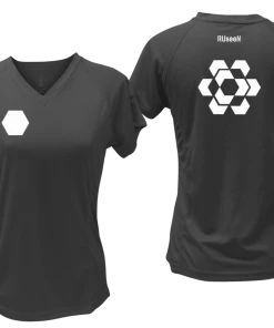 RUseeN Reflective Apparel Women's Reflective Short Sleeve Shirt - Fractured Hexagon