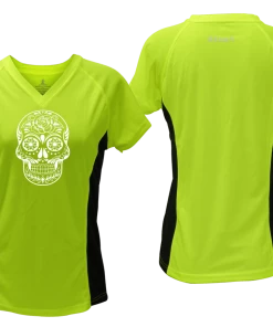 RUseeN Reflective Apparel Women's Reflective Short Sleeve Shirt - Calavera Women's Short Sleeve