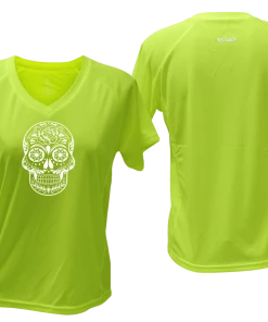 RUseeN Reflective Apparel Women's Reflective Short Sleeve Shirt - Calavera Women's Short Sleeve