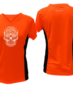 RUseeN Reflective Apparel Women's Reflective Short Sleeve Shirt - Calavera Women's Short Sleeve