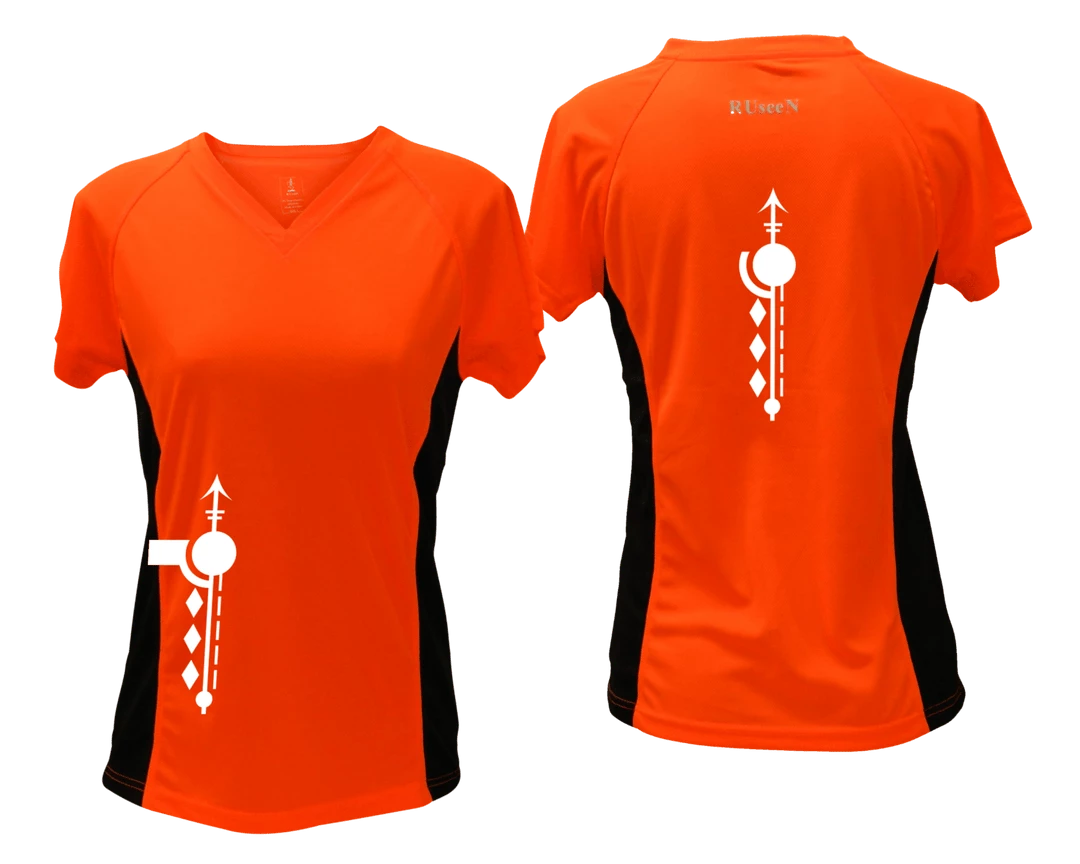 RUseeN Reflective Apparel Women's Short Sleeve Women's Reflective Short Sleeve Shirt - Paths