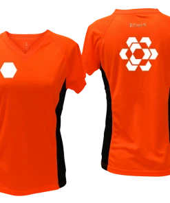 RUseeN Reflective Apparel Women's Reflective Short Sleeve Shirt - Fractured Hexagon