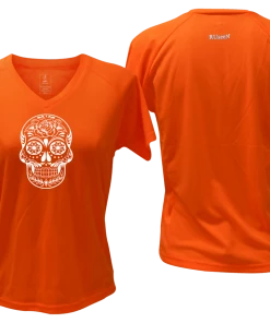 RUseeN Reflective Apparel Women's Reflective Short Sleeve Shirt - Calavera Women's Short Sleeve