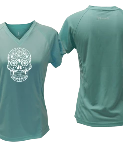 RUseeN Reflective Apparel Women's Reflective Short Sleeve Shirt - Calavera Women's Short Sleeve