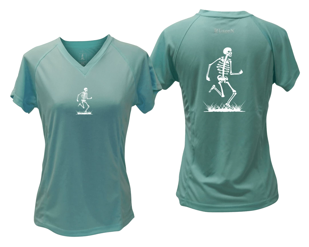 RUseeN Reflective Apparel Women's Short Sleeve Women's Reflective Short Sleeve Shirt - Skeleton