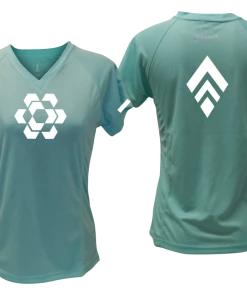 RUseeN Reflective Apparel Women's Reflective Short Sleeve Shirt - Diamond Hexagon Combo Women's Short Sleeve