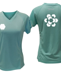 RUseeN Reflective Apparel Women's Reflective Short Sleeve Shirt - Fractured Hexagon