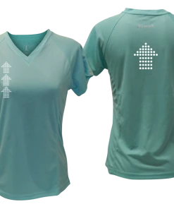RUseeN Reflective Apparel Women's Reflective Short Sleeve Shirt - Dotted Arrows Women's Short Sleeve
