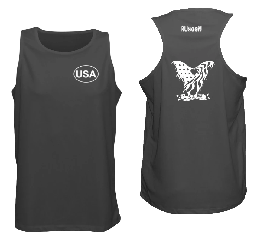 RUseeN Reflective Apparel Men's Reflective Tank Top - In God We Trust