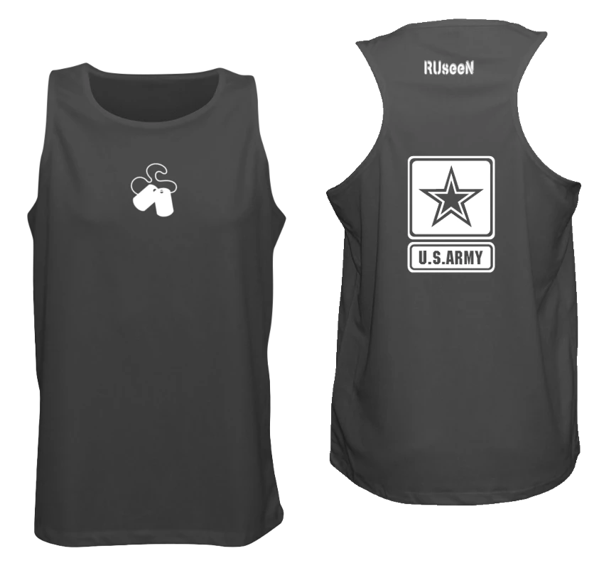 RUseeN Reflective Apparel Men's Tank Tops Men's Reflective Tank Top - US Army