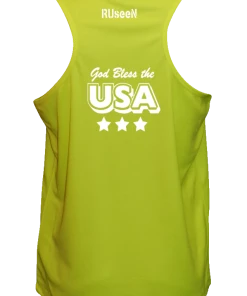 RUseeN Reflective Apparel Men's Reflective Tank Top - God Bless The USA Men's Tank Tops