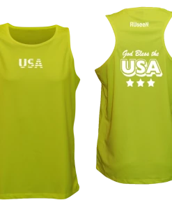 RUseeN Reflective Apparel Men's Reflective Tank Top - God Bless The USA Men's Tank Tops