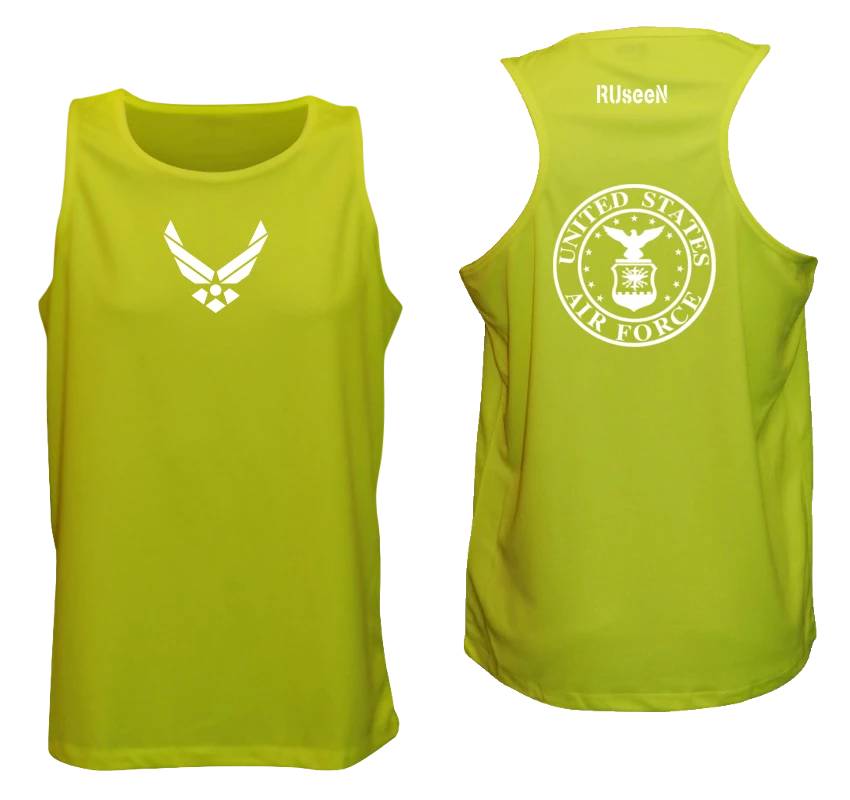 RUseeN Reflective Apparel Men's Reflective Tank Top - USAF