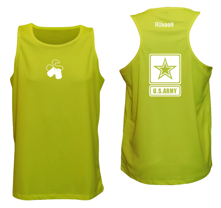 RUseeN Reflective Apparel Men's Tank Tops Men's Reflective Tank Top - US Army
