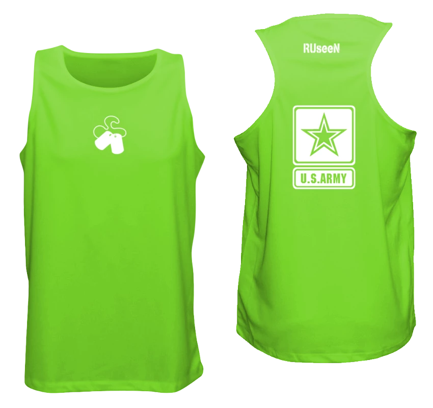 RUseeN Reflective Apparel Men's Tank Tops Men's Reflective Tank Top - US Army