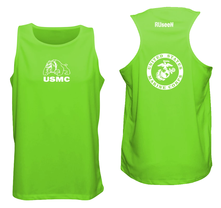 RUseeN Reflective Apparel Men's Reflective Tank Top - USMC Men's Tank Tops