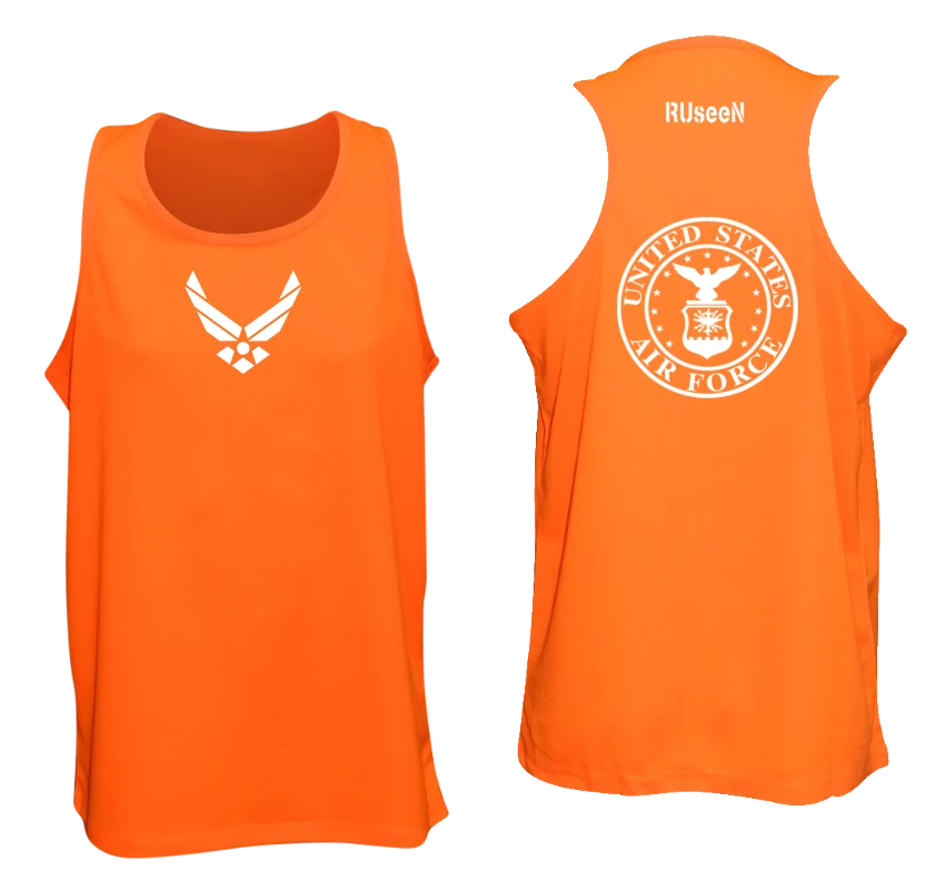 RUseeN Reflective Apparel Men's Reflective Tank Top - USAF