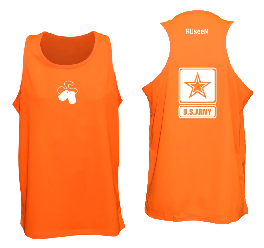 RUseeN Reflective Apparel Men's Tank Tops Men's Reflective Tank Top - US Army