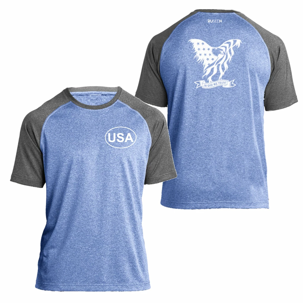 RUseeN Reflective Apparel Men's Reflective Short Sleeve Shirt - In God We Trust Men's Short Sleeve