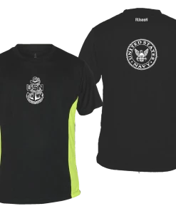 RUseeN Reflective Apparel Men's Reflective Short Sleeve Shirt - US Navy (Chief)