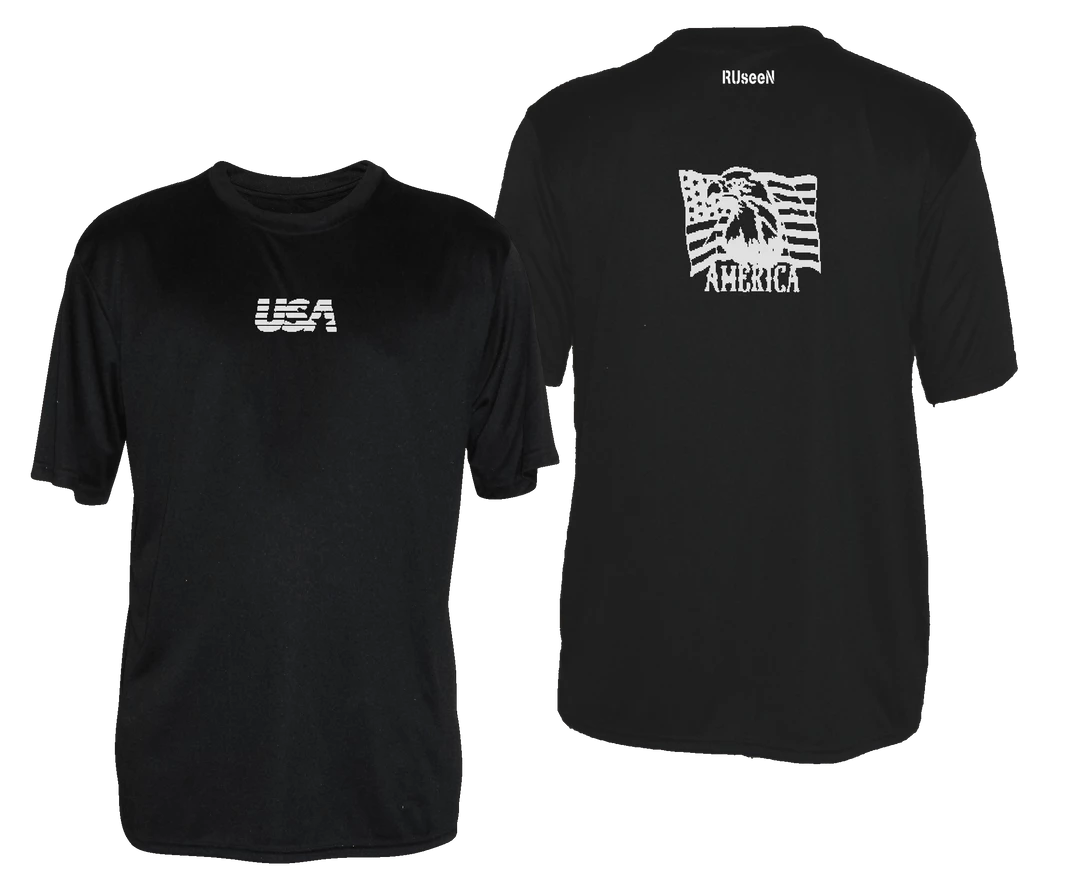 RUseeN Reflective Apparel Men's Reflective Short Sleeve Shirt - America