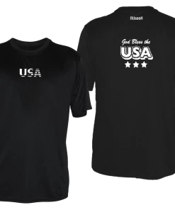 RUseeN Reflective Apparel Men's Reflective Short Sleeve Shirt - God Bless The USA Men's Short Sleeve