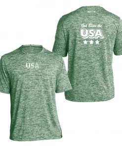 RUseeN Reflective Apparel Men's Reflective Short Sleeve Shirt - God Bless The USA Men's Short Sleeve