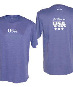 RUseeN Reflective Apparel Men's Reflective Short Sleeve Shirt - God Bless The USA Men's Short Sleeve