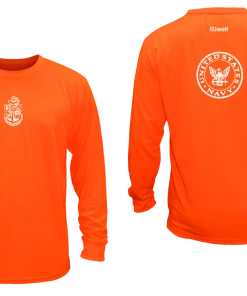 RUseeN Reflective Apparel Men's Long Sleeve Unisex Reflective Long Sleeve Shirt - US Navy