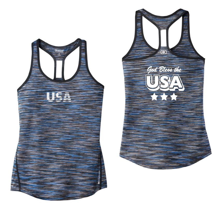 RUseeN Reflective Apparel Women's Reflective Tank Top - God Bless The USA Women's Tank Tops