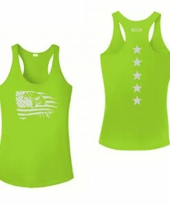 RUseeN Reflective Apparel Women's Reflective Tank Top - Eagle Flag