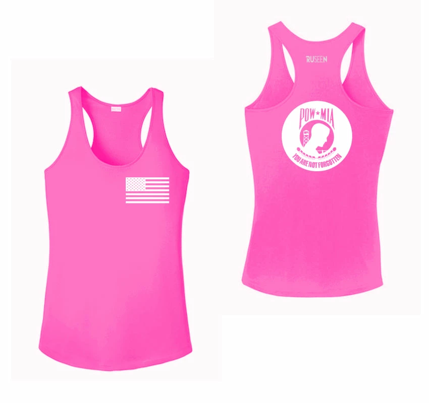 RUseeN Reflective Apparel Women's Reflective Tank Top - POWMIA Women's Tank Tops