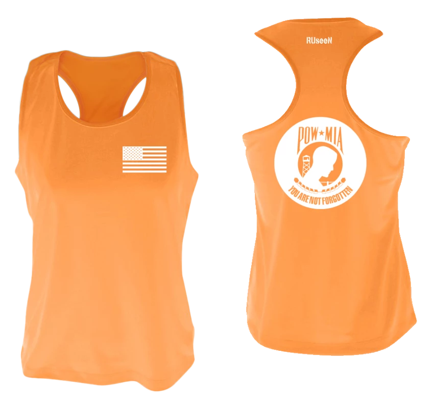 RUseeN Reflective Apparel Women's Reflective Tank Top - POWMIA Women's Tank Tops