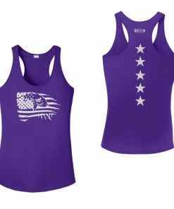 RUseeN Reflective Apparel Women's Reflective Tank Top - Eagle Flag