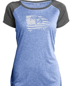 RUseeN Reflective Apparel Women's Reflective Short Sleeve Shirt - Eagle Flag Women's Short Sleeve