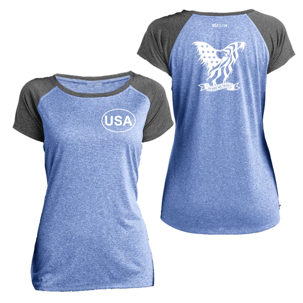 RUseeN Reflective Apparel Women's Short Sleeve Women's Reflective Short Sleeve Shirt - In God We Trust