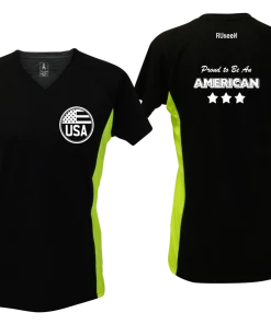 RUseeN Reflective Apparel Women's Reflective Short Sleeve Shirt - Proud American Women's Short Sleeve