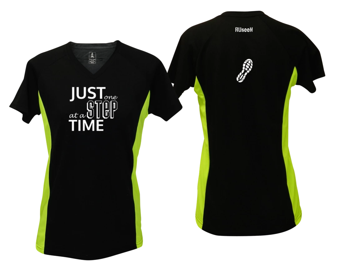 RUseeN Reflective Apparel Women's Short Sleeve Women's Reflective Short Sleeve Shirt - Just One Step At A Time