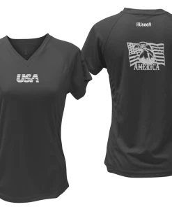 RUseeN Reflective Apparel Women's Short Sleeve Women's Reflective Short Sleeve Shirt - America