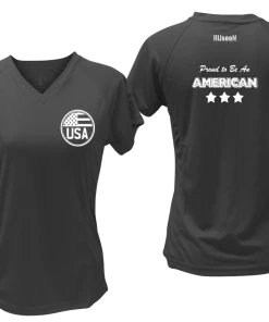 RUseeN Reflective Apparel Women's Reflective Short Sleeve Shirt - Proud American Women's Short Sleeve