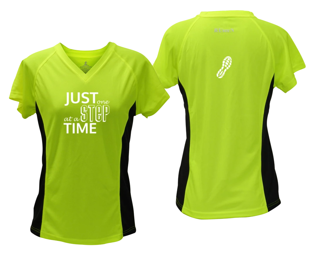 RUseeN Reflective Apparel Women's Short Sleeve Women's Reflective Short Sleeve Shirt - Just One Step At A Time