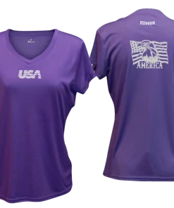 RUseeN Reflective Apparel Women's Short Sleeve Women's Reflective Short Sleeve Shirt - America