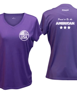 RUseeN Reflective Apparel Women's Reflective Short Sleeve Shirt - Proud American Women's Short Sleeve