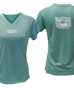 RUseeN Reflective Apparel Women's Short Sleeve Women's Reflective Short Sleeve Shirt - America