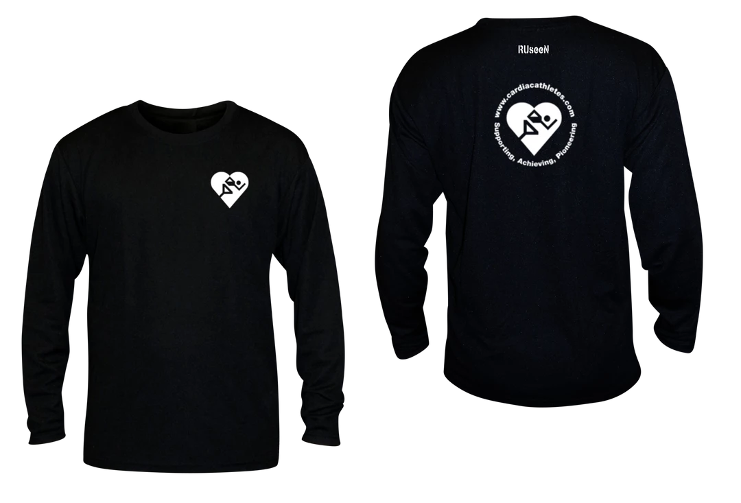 RUSEEN Reflective Apparel LLC Men's Cardiac Athletes .Org Long Sleeve Shirt - Reflective Or Red Logos Clubs