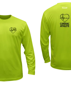 RUSEEN Reflective Apparel LLC Unisex Cardiac Athlete Long Sleeve Shirt - Reflective Or Black Text Cardiac Athlete Collection