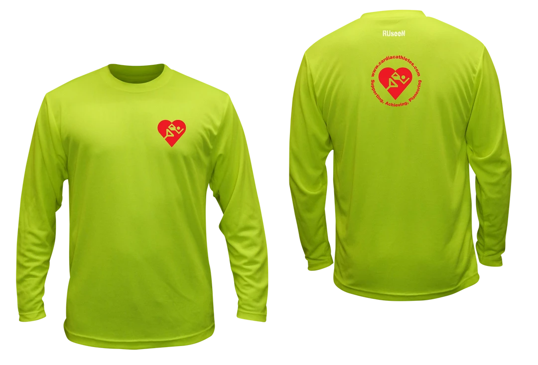 RUSEEN Reflective Apparel LLC Men's Cardiac Athletes .Org Long Sleeve Shirt - Reflective Or Red Logos Clubs