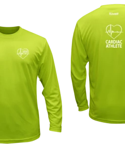 RUSEEN Reflective Apparel LLC Unisex Cardiac Athlete Long Sleeve Shirt - Reflective Or Black Text Cardiac Athlete Collection
