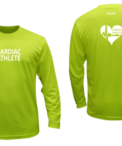 RUSEEN Reflective Apparel LLC Unisex Cardiac Athlete Long Sleeve Shirt Design 2 - Reflective Or Black Text Cardiac Athlete Collection